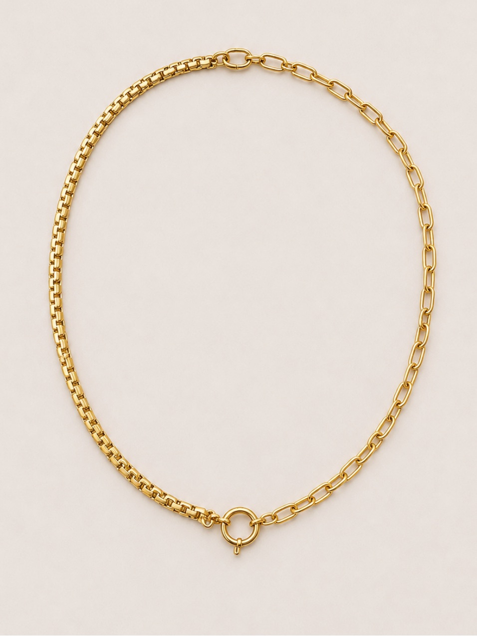 Best Seller! Preppy Classic 18k Gold Plated Mixed Chain Necklace Nwot 5045
